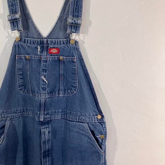 Dickies Dark Wash Blue Denim Workwear Overalls Jeans 38x30 - Picture 2 of 4